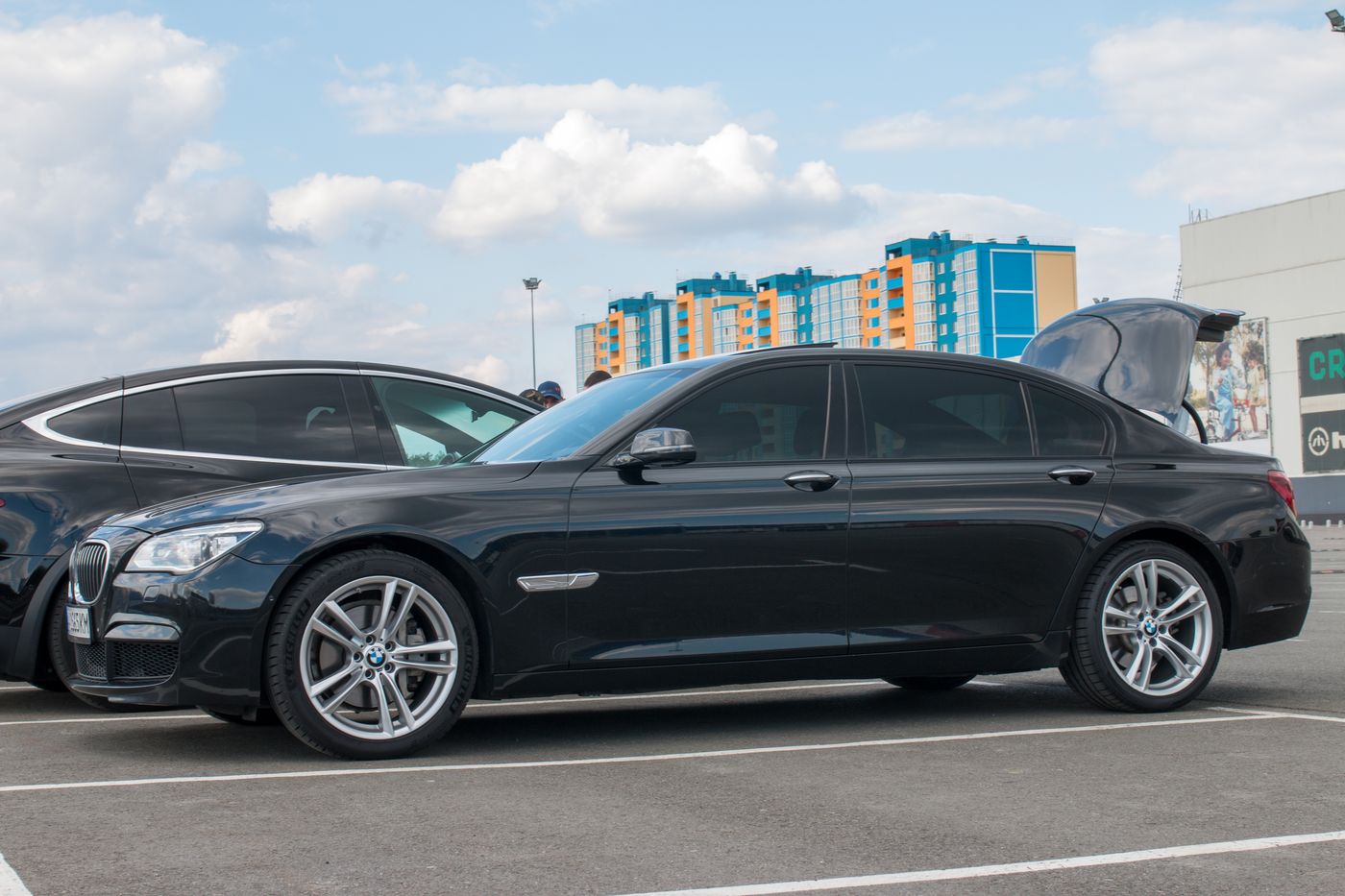 Black BMW 7 Series executive sedan